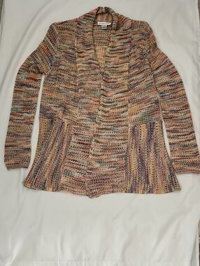 Christopher & Banks Multicolor Knit Cardigan in Peach, Blue, Cream & Green